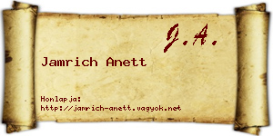 Jamrich Anett névjegykártya